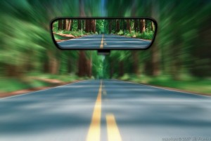 driving with your attention in the rear view mirror