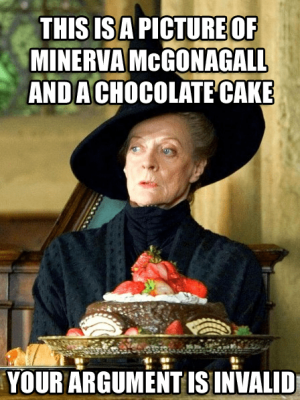 Minerva and chocolate cake proof