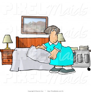 clipart-of-a-female-housekeeper-making-a-hotel-bed-by-djart-76