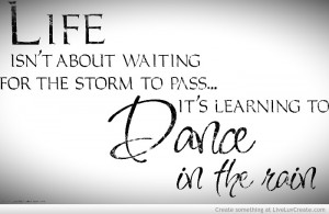 you are trying to reduce the risk that life is, instead of growing into dancing with life